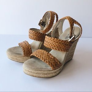 Michael Kors Wedge Espradille Cognac Braided